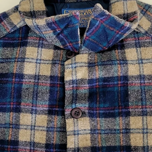 Vintage Pendleton Flannel Made in USA size M 100% Wool BinW - Picture 4 of 9